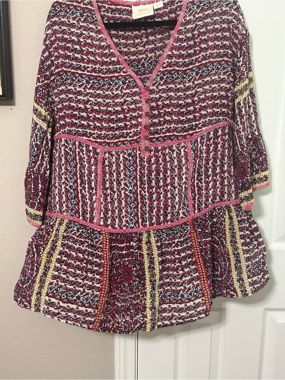 This blouse is the Maeve by Anthropologie Lilyana Tiered Boho Tunic size medium